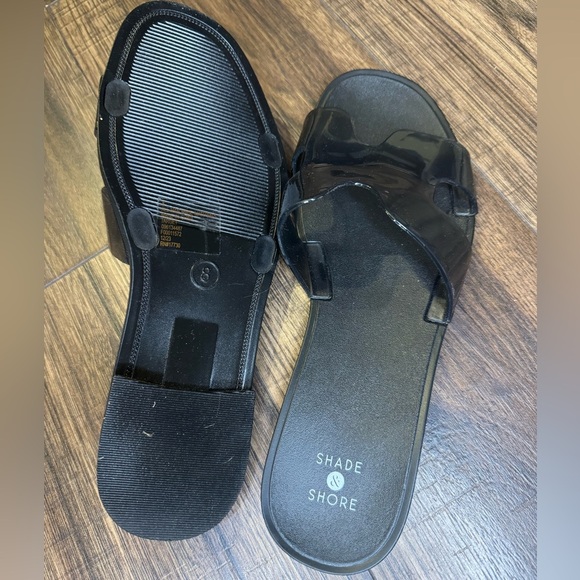 Shade&Shore black jelly Bonnie slide sandals size 8 - Picture 5 of 5